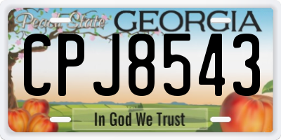 GA license plate CPJ8543
