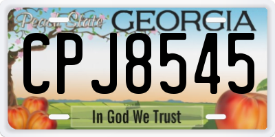 GA license plate CPJ8545