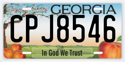 GA license plate CPJ8546