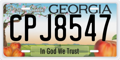 GA license plate CPJ8547