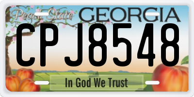 GA license plate CPJ8548