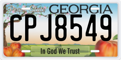 GA license plate CPJ8549