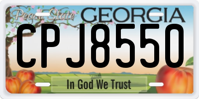 GA license plate CPJ8550