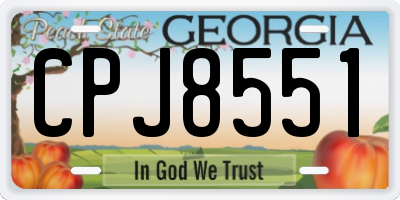 GA license plate CPJ8551
