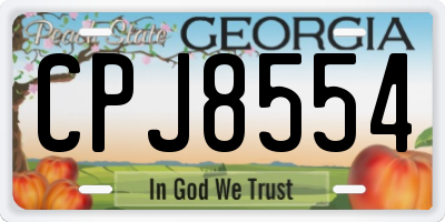 GA license plate CPJ8554