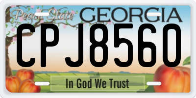 GA license plate CPJ8560