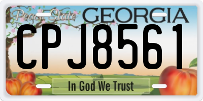 GA license plate CPJ8561