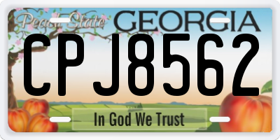 GA license plate CPJ8562