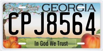 GA license plate CPJ8564