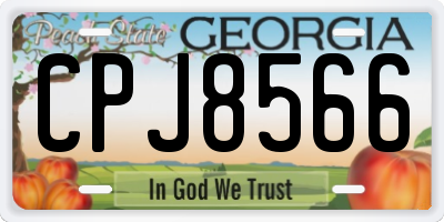 GA license plate CPJ8566