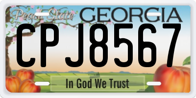 GA license plate CPJ8567