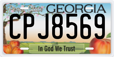 GA license plate CPJ8569