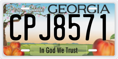 GA license plate CPJ8571