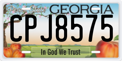 GA license plate CPJ8575