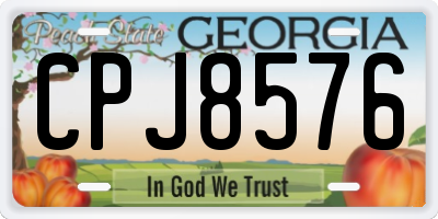 GA license plate CPJ8576