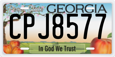 GA license plate CPJ8577