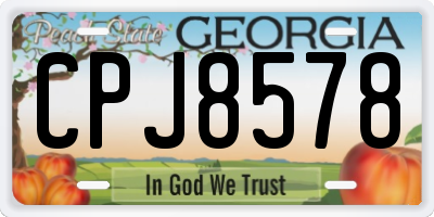 GA license plate CPJ8578