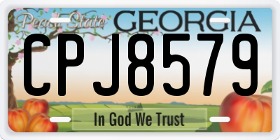 GA license plate CPJ8579