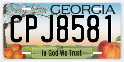 GA license plate CPJ8581