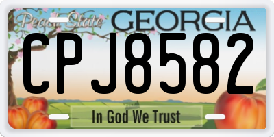 GA license plate CPJ8582