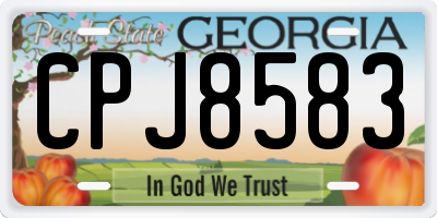 GA license plate CPJ8583