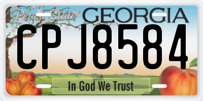 GA license plate CPJ8584