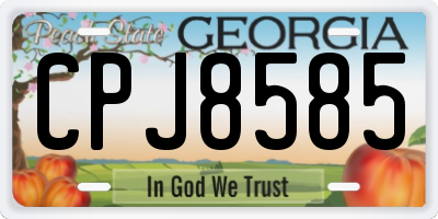 GA license plate CPJ8585