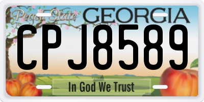 GA license plate CPJ8589