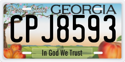 GA license plate CPJ8593