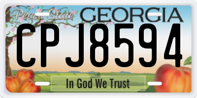 GA license plate CPJ8594