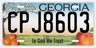 GA license plate CPJ8603