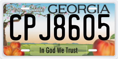 GA license plate CPJ8605