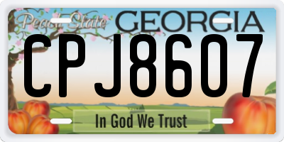 GA license plate CPJ8607