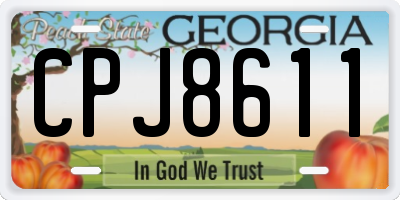 GA license plate CPJ8611