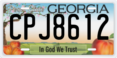 GA license plate CPJ8612