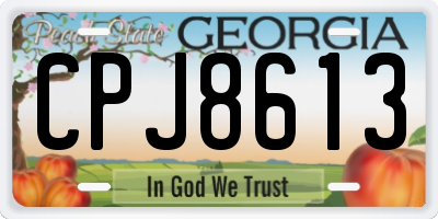 GA license plate CPJ8613