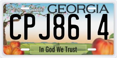 GA license plate CPJ8614