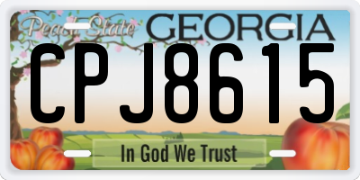 GA license plate CPJ8615