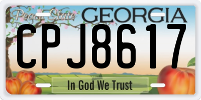 GA license plate CPJ8617