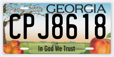 GA license plate CPJ8618