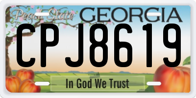 GA license plate CPJ8619