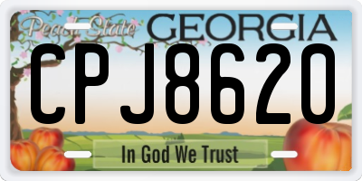 GA license plate CPJ8620