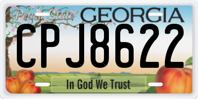 GA license plate CPJ8622