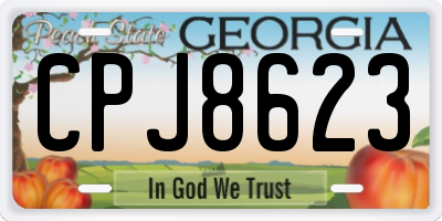 GA license plate CPJ8623