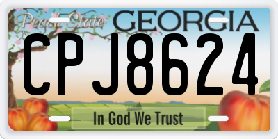 GA license plate CPJ8624