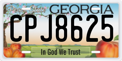 GA license plate CPJ8625