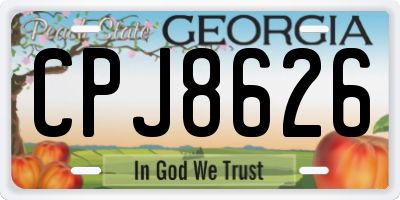 GA license plate CPJ8626