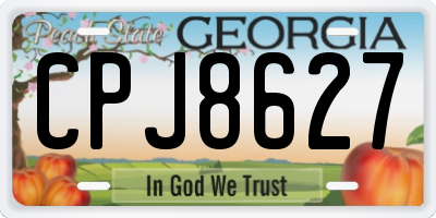 GA license plate CPJ8627