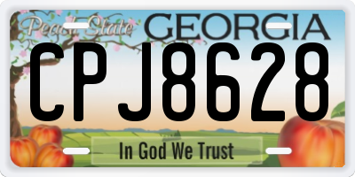 GA license plate CPJ8628