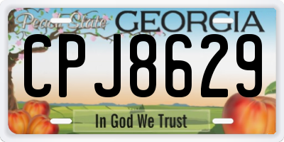 GA license plate CPJ8629